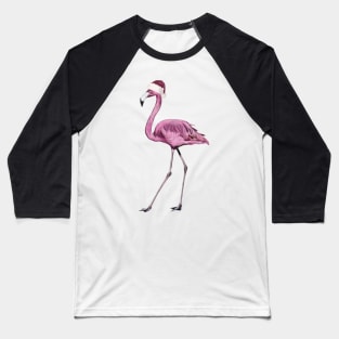 Flamingo Christmas Bird Design Baseball T-Shirt